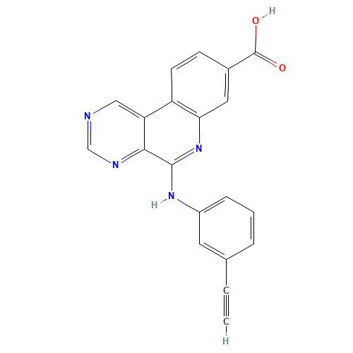 5-[(3-ethynylphenyl)amino]pyrimido[4,5-c]quinoline-8-carboxylic acid (CAS: 1009821-06-0) - Related Chemical Product