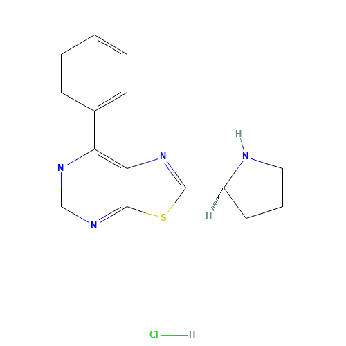7-Phenyl-2-[(2S)-2-pyrrolidinyl][1,3]thiazolo[5,4-d]pyrimidine hydrochloride (1:1) (CAS: 950192-41-3) - Related Chemical Product
