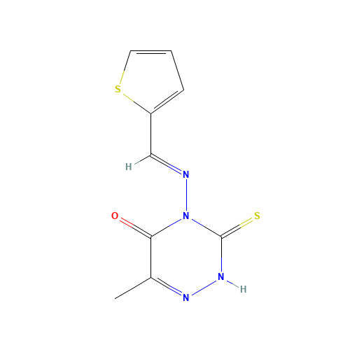 6-Methyl-4-[(E)-(2-thienylmethylene)amino]-3-thioxo-3,4-dihydro-1,2,4-triazin-5(2H)-one (CAS: 292053-22-6) - Related Chemical Product