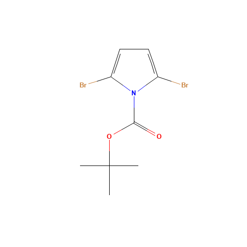 2-Methyl-2-propanyl 2,5-dibromo-1H-pyrrole-1-carboxylate (CAS: 117657-38-2) - Chemical Structure and Molecular Formula 