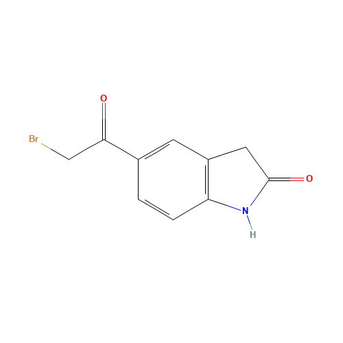 5-(Bromoacetyl)-1,3-dihydro-2H-indol-2-one (CAS: 105316-98-1) - Chemical Structure and Molecular Formula 