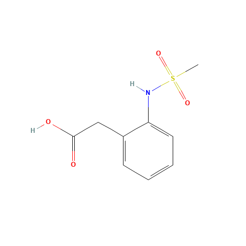 {3-[(Methylsulfonyl)amino]phenyl}acetic acid (CAS: 1047724-24-2) - Chemical Structure and Molecular Formula 