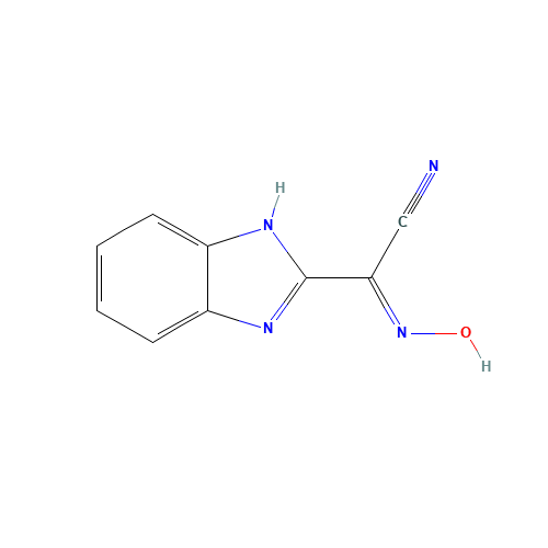 (2E)-1H-Benzimidazol-2-yl(hydroxyimino)acetonitrile (CAS: 63823-75-6) - Chemical Structure and Molecular Formula 