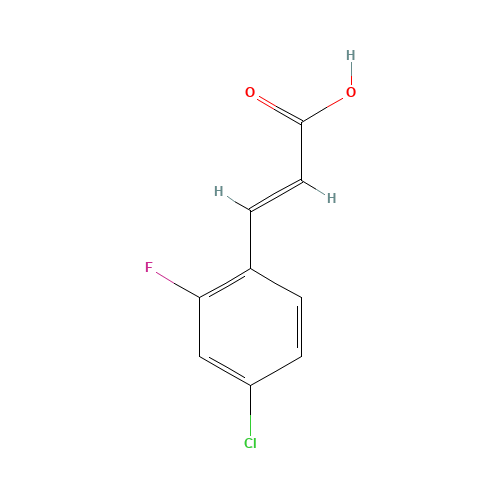 (2E)-3-(4-Chloro-2-fluorophenyl)acrylic acid (CAS: 312693-55-3) - Chemical Structure and Molecular Formula 