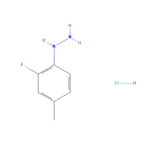 (2-Fluoro-4-methylphenyl)hydrazine hydrochloride (CAS: 5052-05-1) - Chemical Structure and Molecular Formula 