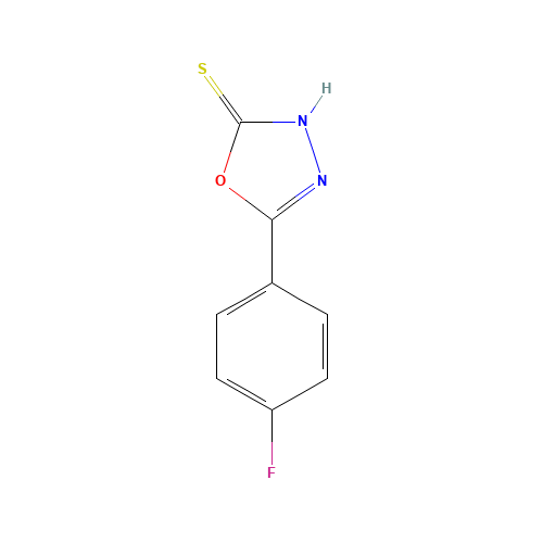 1,3,4-oxadiazole-2-thiol, 5-(4-fluorophenyl)- (CAS: 41421-13-0) - Chemical Structure and Molecular Formula 