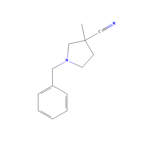 1-Benzyl-3-methyl-3-pyrrolidinecarbonitrile (CAS: 114373-05-6) - Chemical Structure and Molecular Formula 