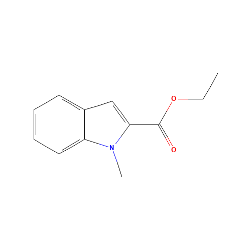 1H-indole-2-carboxylic acid, 1-methyl-, ethyl ester (CAS: 18450-24-3) - Chemical Structure and Molecular Formula 