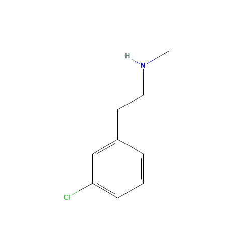 2-(3-chlorophenyl)-N-methylethanamine (CAS: 52516-20-8) - Chemical Structure and Molecular Formula 
