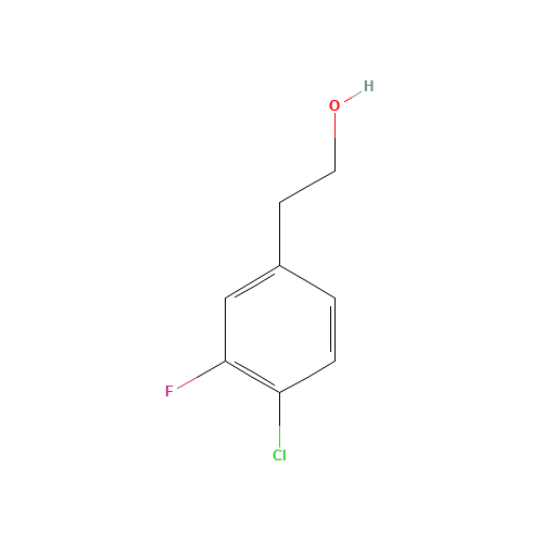 2-(4-Chloro-3-fluorophenyl)ethanol (CAS: 206362-79-0) - Chemical Structure and Molecular Formula 