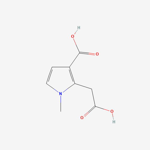 2-(Carboxymethyl)-1-methyl-1H-pyrrole-3-carboxylic acid (CAS: 83863-74-5) - Chemical Structure and Molecular Formula 