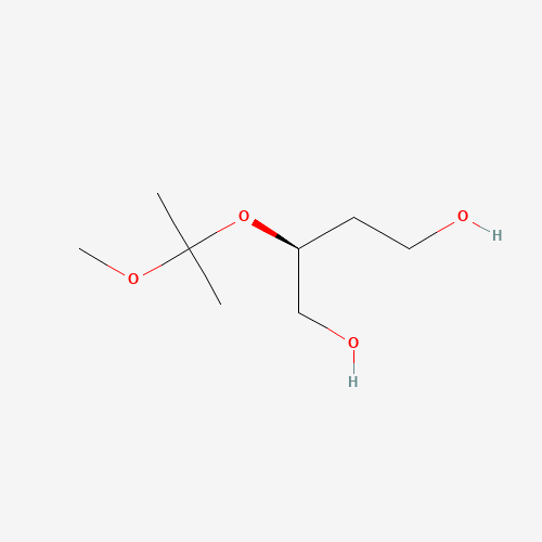 2-[(2-Methoxy-2-propanyl)oxy]-1,1-butanediol (CAS: 66348-33-2) - Chemical Structure and Molecular Formula 