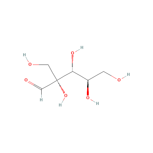 2-C-(Hydroxymethyl)-b-D-ribopyranose (CAS: 4573-78-8) - Chemical Structure and Molecular Formula 
