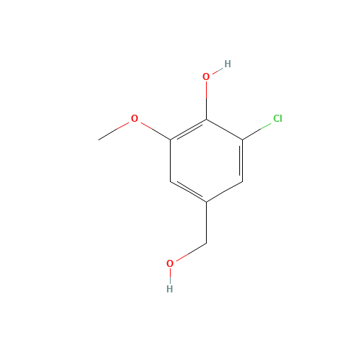 2-chloro-4-(hydroxymethyl)-6-methoxyphenol (CAS: 20624-92-4) - Chemical Structure and Molecular Formula 
