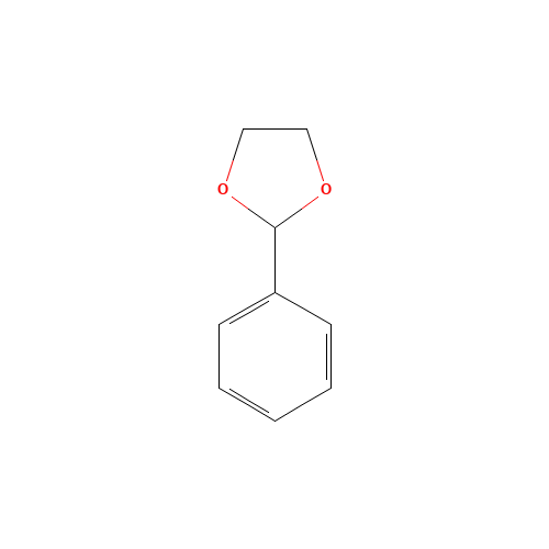 2-phenyl-1,3-dioxolane (CAS: 936-51-6) - Chemical Structure and Molecular Formula 