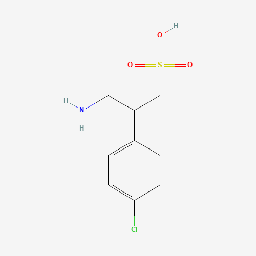 3-Amino-2-(4-chlorophenyl)propane-1-sulfonic acid (CAS: 125464-42-8) - Chemical Structure and Molecular Formula 