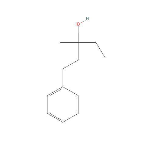3-Methyl-1-phenyl-3-pentanol (CAS: 10415-87-9) - Chemical Structure and Molecular Formula 