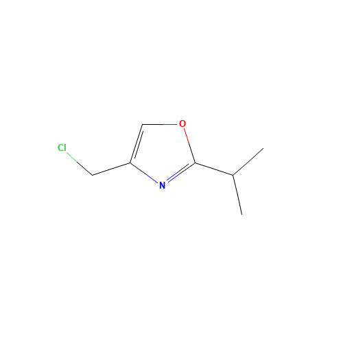 4-(Chloromethyl)-2-isopropyl-1,3-oxazole (CAS: 39624-97-0) - Chemical Structure and Molecular Formula 