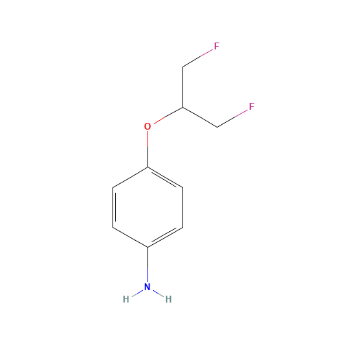 4-[(1,3-Difluoro-2-propanyl)oxy]aniline (CAS: 109230-64-0) - Chemical Structure and Molecular Formula 