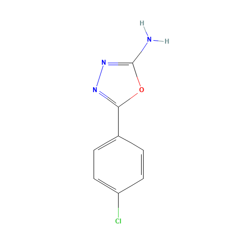 5-(4-Chlorophenyl)-1,3,4-oxadiazol-2-amine (CAS: 33621-61-3) - Chemical Structure and Molecular Formula 