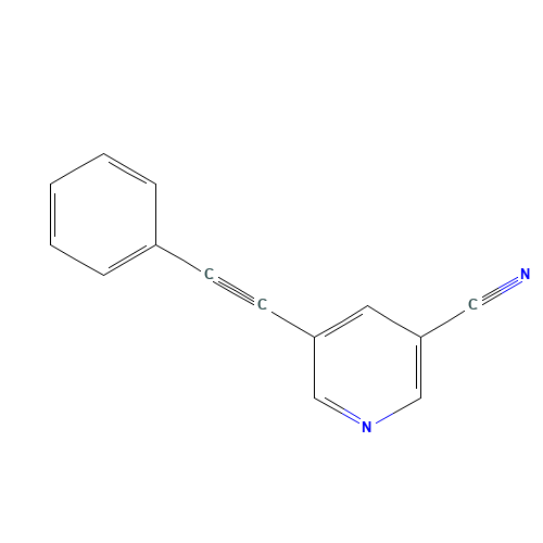5-(phenylethynyl)nicotinonitrile (CAS: 845266-26-4) - Chemical Structure and Molecular Formula 