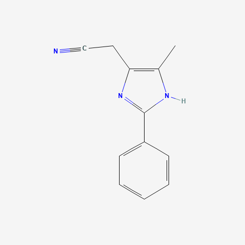 5-Methyl-2-phenyl-1H-imidazole-4-acetonitrile (CAS: 58261-91-9) - Chemical Structure and Molecular Formula 