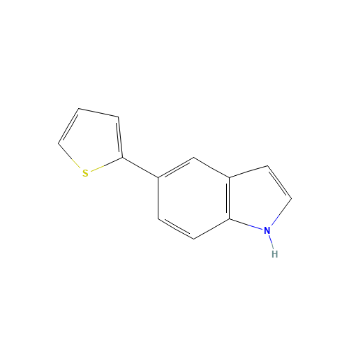 5-thien-2-yl-1H-indole (CAS: 144104-54-1) - Chemical Structure and Molecular Formula 