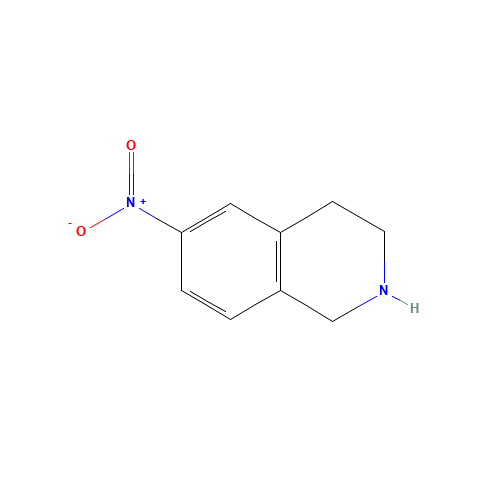 6-Nitro-1,2,3,4-tetrahydroisoquinoline (CAS: 186390-77-2) - Chemical Structure and Molecular Formula 