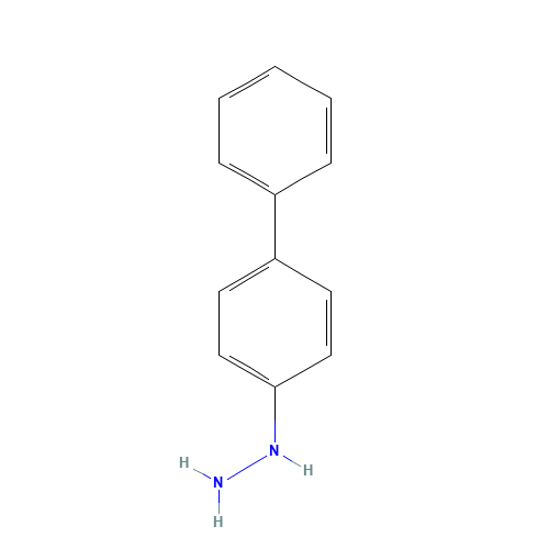 Hydrazine, (4-biphenylyl)- (CAS: 2217-77-8) - Chemical Structure and Molecular Formula 
