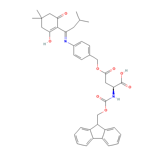 L-Aspartic acid, N-[(9H-fluoren-9-ylmethoxy)carbonyl]-, 4-[[4-[[1-(4,4-dimethyl-2,6-dioxocyclohexylidene)-3-methylbutyl]amino]phenyl]methyl] ester (CAS: 269066-08-2) - Related Chemical Product