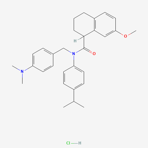 N-[4-(Dimethylamino)benzyl]-N-(4-isopropylphenyl)-7-methoxy-1,2,3,4-tetrahydronaphthalene-1-carboxamide hydrochloride (CAS: 405098-33-1) - Chemical Structure and Molecular Formula 
