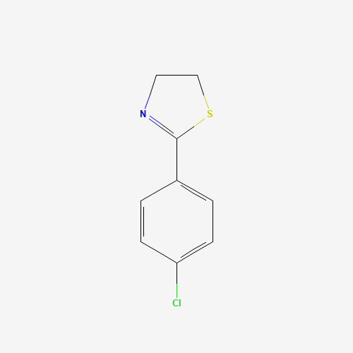 thiazole, 2-(4-chlorophenyl)-4,5-dihydro- (CAS: 13084-29-2) - Chemical Structure and Molecular Formula 