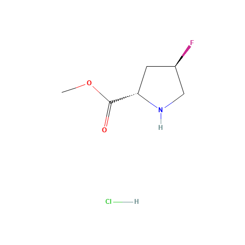 trans-4-Fluoro-L-proline methyl ester hydrochloride (CAS: 58281-80-4) - Chemical Structure and Molecular Formula 