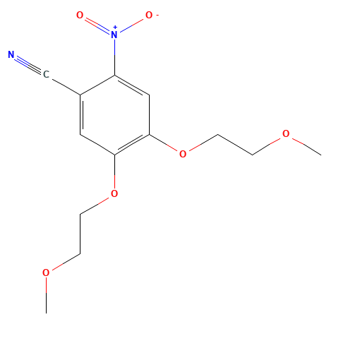 4,5-Bis(2-methoxyethoxy)-2-nitrobenzonitrile (CAS: 236750-65-5) - Chemical Structure and Molecular Formula 