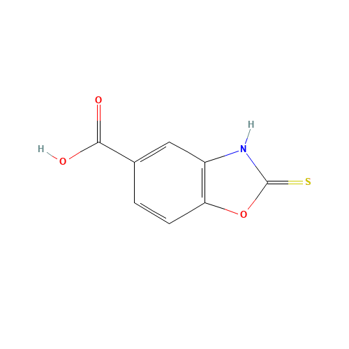 2-Thioxo-2,3-dihydro-1,3-benzoxazole-5-carboxylic acid (CAS: 7341-98-2) - Chemical Structure and Molecular Formula 