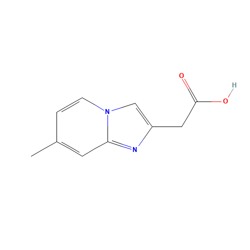 (7-Methylimidazo[1,2-a]pyridin-2-yl)acetic acid (CAS: 59128-09-5) - Chemical Structure and Molecular Formula 