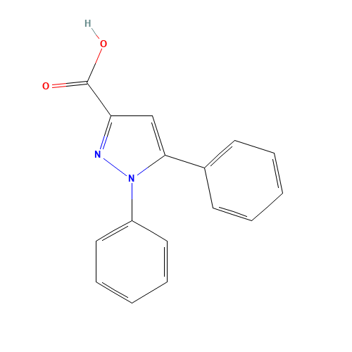 1,5-Diphenyl-1H-pyrazole-3-carboxylic acid (CAS: 13599-22-9) - Chemical Structure and Molecular Formula 