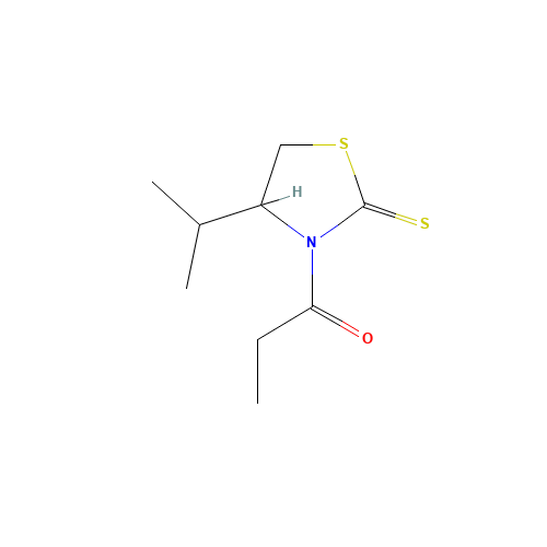 1-[(4S)-4-Isopropyl-2-thioxo-1,3-oxazolidin-3-yl]propan-1-one (CAS: 102831-92-5) - Chemical Structure and Molecular Formula 