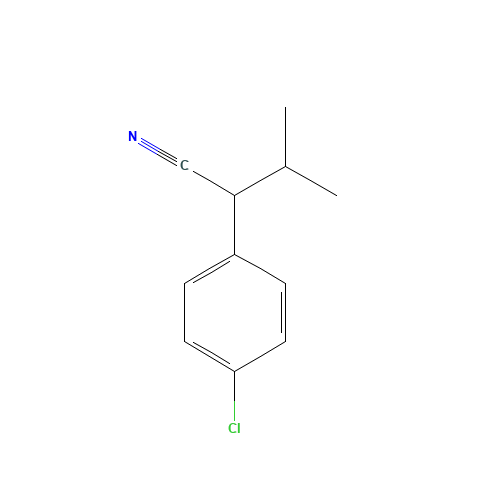 2-(4-Chlorophenyl)-3-methylbutanenitrile (CAS: 2012-81-9) - Chemical Structure and Molecular Formula 