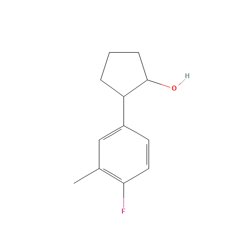 2-(4-Fluoro-3-methylphenyl)cyclopentanol (CAS: 835912-96-4) - Chemical Structure and Molecular Formula 