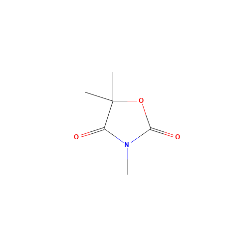 3,5,5-Trimethyl-2,4-dioxooxazolidine (CAS: 127-48-0) - Chemical Structure and Molecular Formula 