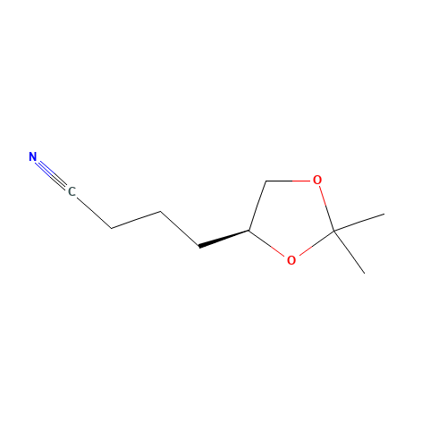 4-[(4S)-2,2-Dimethyl-1,3-dioxolan-4-yl]butanenitrile (CAS: 90472-95-0) - Chemical Structure and Molecular Formula 