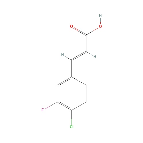 4-Chloro-3-fluorocinnamic acid (CAS: 202982-66-9) - Chemical Structure and Molecular Formula 