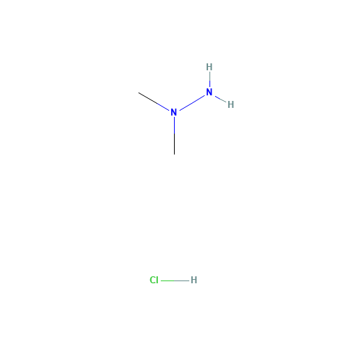 1,1-DIMETHYLHYDRAZINE HYDROCHLORIDE (CAS: 593-82-8) - Chemical Structure and Molecular Formula 