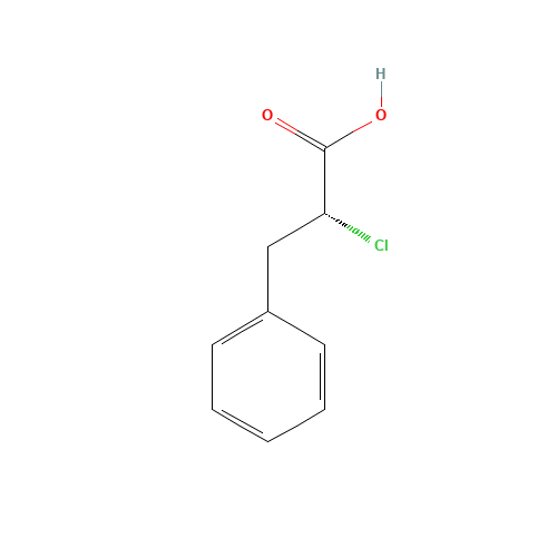 (R)-(-)-2-CHLORO 3-PHENYLPROPIONIC ACID (CAS: 94347-44-1) - Chemical Structure and Molecular Formula 