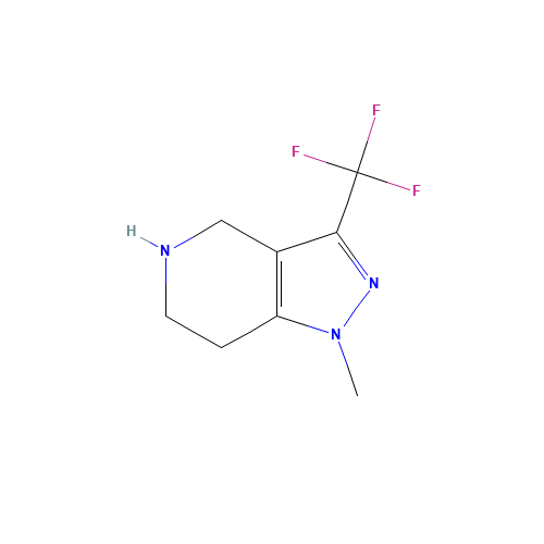 1H-Pyrazolo[4,3-c]pyridine,4,5,6,7-tetrahydro-1-methyl-3-(trifluoromethyl)-(9CI) (CAS: 794451-94-8) - Chemical Structure and Molecular Formula 