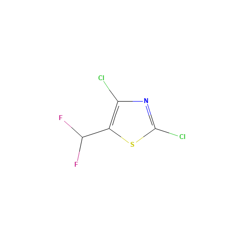 2.4-DICHLORO-5-DIFLUOROMETHYL-1.3-THIAZOLE (CAS: 105315-43-3) - Chemical Structure and Molecular Formula 