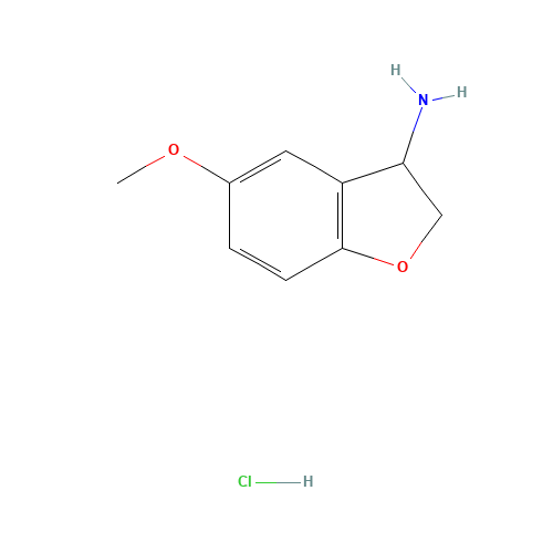 5-METHOXY-2,3-DIHYDRO-BENZOFURAN-3-YLAMINE HYDROCHLORIDE (CAS: 109926-36-5) - Chemical Structure and Molecular Formula 