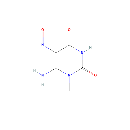 6-IMINO-5-ISONITROSO-1-METHYLURACIL (CAS: 58537-54-5) - Chemical Structure and Molecular Formula 