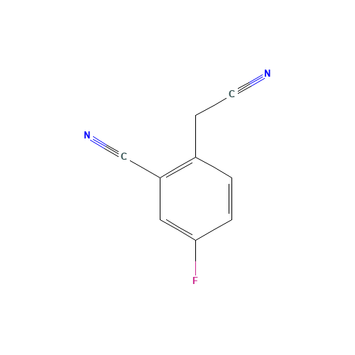 Benzeneacetonitrile, 2-cyano-4-fluoro- (9CI) (CAS: 256951-82-3) - Chemical Structure and Molecular Formula 